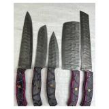 (5) Damascus Steel Chef