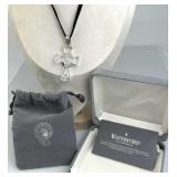 Waterford Lead Crystal Cross Pendant Satin Cord Ne