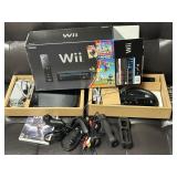 Nintendo Wii in Box w/ Controllers, Cables & Game