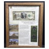 Chaco National Park Framed $2 Bill + Quarter Set