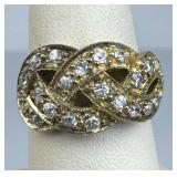925 Silver Infinity Braid Zirconia Ring