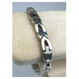 925 Silver Taxco Solid Unique Link Bracelet