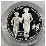 1995 Silver Proof Dollar, Atlanta Paralympics 90%