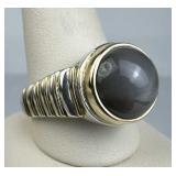 14K Gold & Sterling Silver Star Sapphire Men