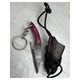 Damascus Steel Fixed Blade Knife w/ Sheath