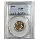 1938-D PCGS MS65 Buffalo Nickel, 5c Coin