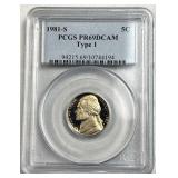 1981-S PCGS PR69 D-CAM Jefferson Nickel, 5c Coin