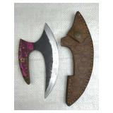 Damascus Steel Fixed Blade Knife w/ Sheath
