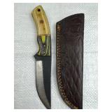 Damascus Steel Fixed Blade Knife w/ Sheath
