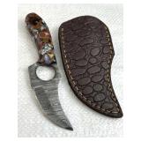 Damascus Steel Fixed Blade Knife w/ Sheath