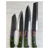 (4) Damascus Steel Chef