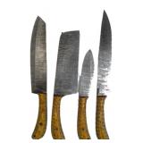(4) Damascus Steel Chef