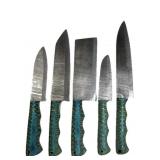 (5) Damascus Steel Chef