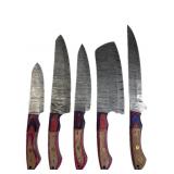 (5) Damascus Steel Chef
