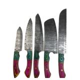 (5) Damascus Steel Chef