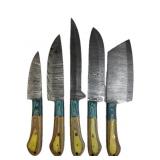 (5) Damascus Steel Chef