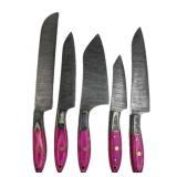 (5) Damascus Steel Chef