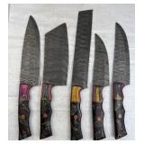 (5) Damascus Steel Chef