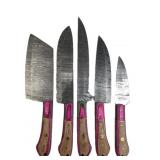(5) Damascus Steel Chef