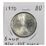 1970 Germany 5 Mark .625 Silver
