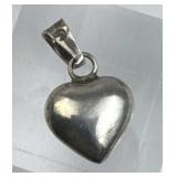 925 Silver Mexico Puffy Heart Pendant