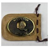Houston Oilers Heritage Mint Solid Brass Buckle