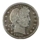 1900 Barber Quarter, 90% Silver