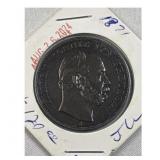 1871-A Prussia Wilhelm I Siegestaler, UNC Toned