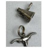 925 Silver Set of 2 Charm Pendants