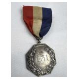 Vintage Silver Scout Medal On Ribbon Pin