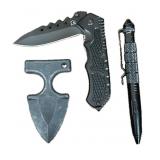 (3) Falcon Knife, Tactical Pen & Choate Push Knife