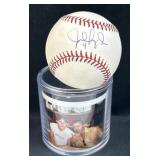 Julio Lugo Signed OMLB Baseball, Case & Photo
