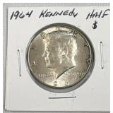 1964 Silver JFK Kennedy Half Dollar 50c US Coin