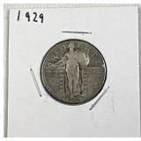 1929 Silver Standing Liberty Quarter 25c US 90%
