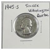 1945-S Silver Washington Quarter 25c US Coin