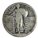 Dateless Silver Standing Liberty Quarter 25c US