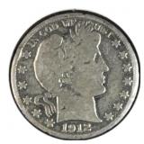 1912-D Silver Barber Half Dollar 50c US Coin