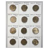 (12) 2000-2010 Sacagawea Native American $1 Coins