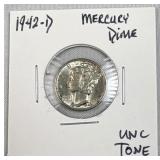 1942-D Silver Mercury Dime 10c US Coin