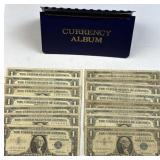 (15) 1957/A/B $1 Silver Certificates with Album