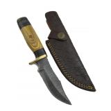 Damascus Steel Fixed Blade Knife w/ Sheath
