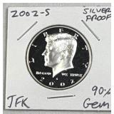 2002-S Silver JFK Kennedy Proof Half Dollar 50c