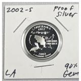 2002-S Silver Louisiana Proof Quarter 25c US Coin