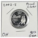 2002-S Silver Ohio Proof Quarter 25c US Coin