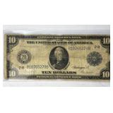 1914 $10 New York Federal Reserve Note Large Size