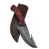 Damascus Steel Fixed Blade Knife w/ Sheath