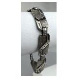 925 Silver Vintage Art Deco Geometric Panel Bracel