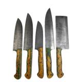 (5) Damascus Steel Chef