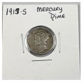 1917-S Silver Mercury Dime 10c US Coin