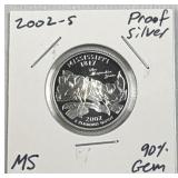 2002-S Silver Mississippi Proof Quarter 25c US Coi